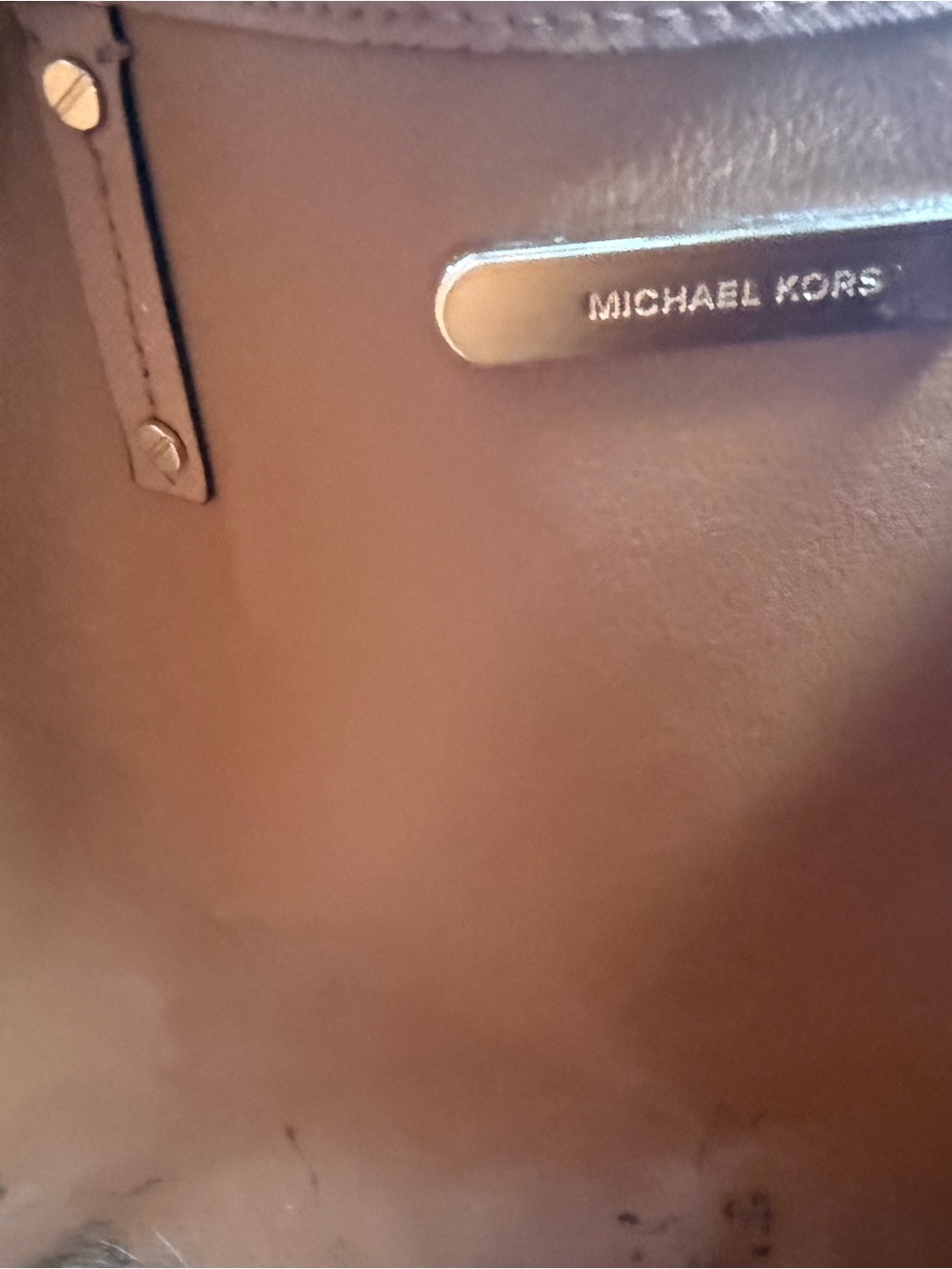 Michael Kors Brown Logo Tote with Tan Trim- perfect Teacher bag! Clutch included - Picture 11 of 12